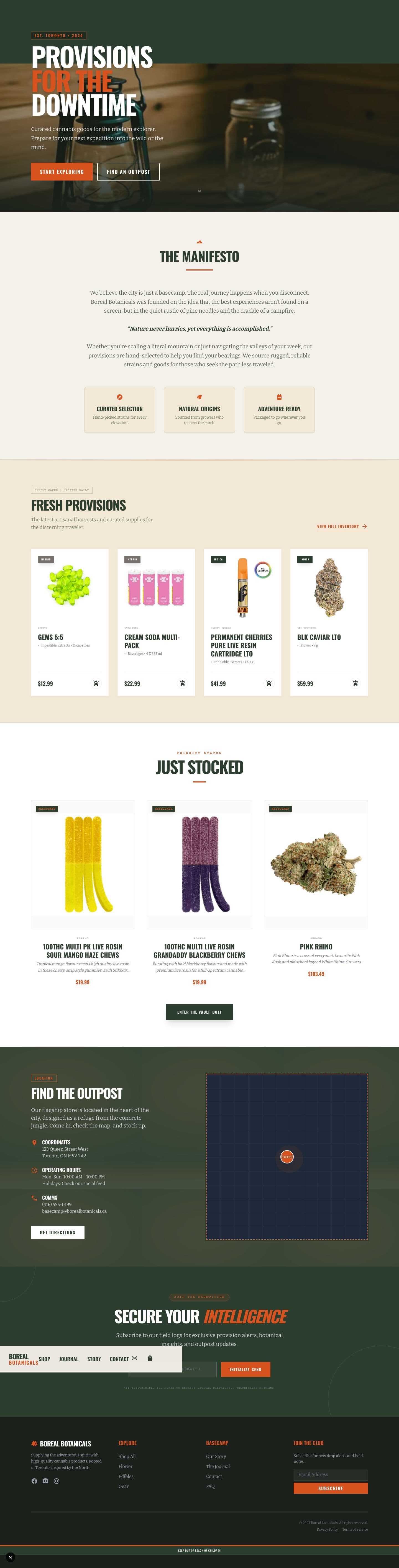 Boreal Botanicals full page screenshot